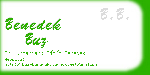 benedek buz business card